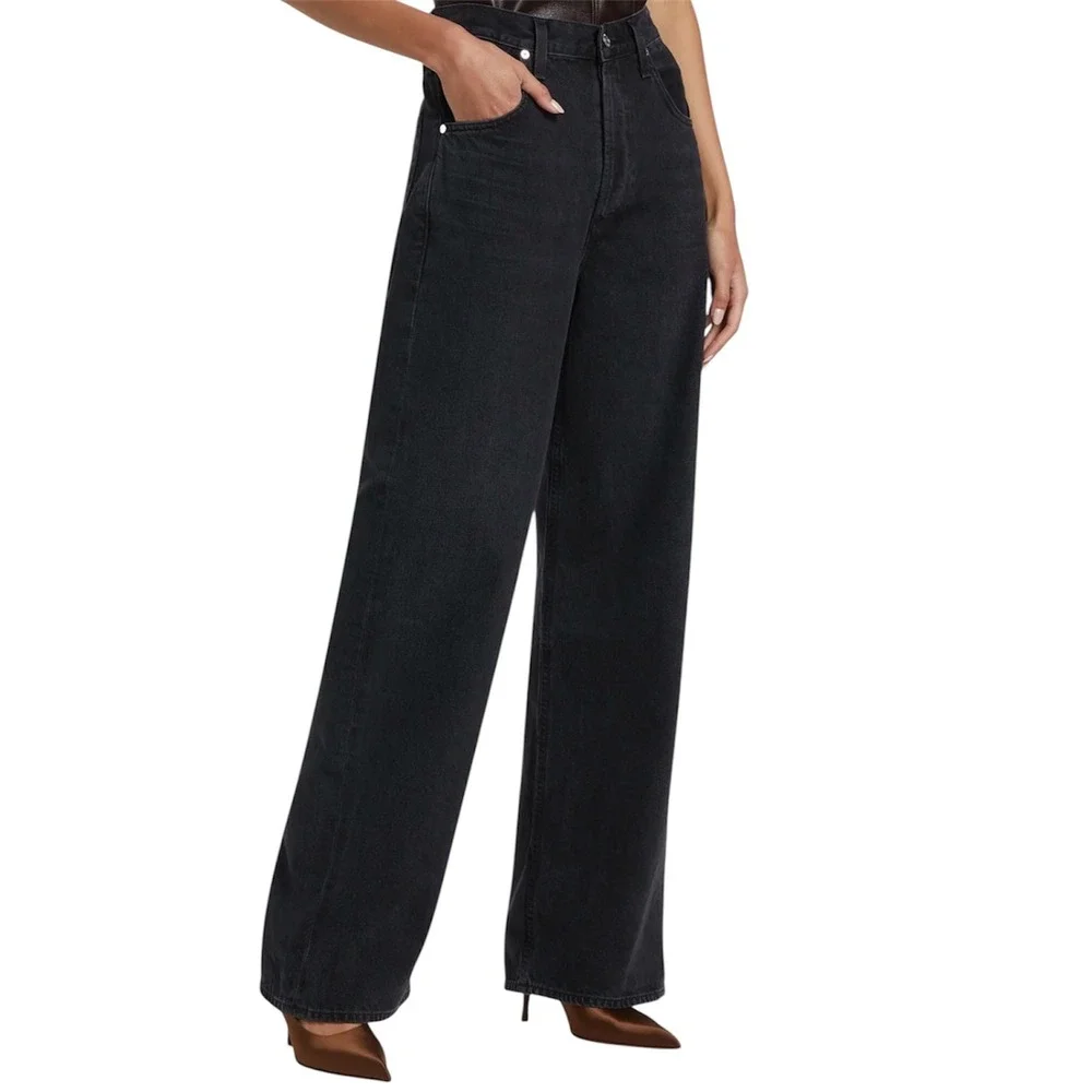 Citizens of Humanity Black Wash Ayla Baggy High Waisted Jeans Size 30